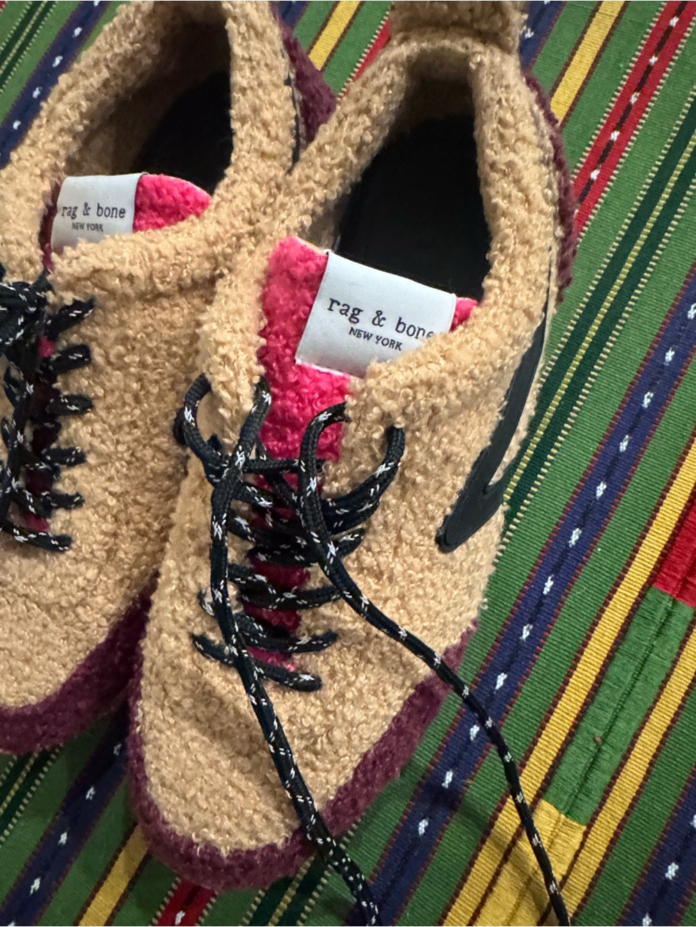 rag & bone Retro Runner Shearling Sneakers Camel Size 8 (EU 38) - Picture 11 of 16